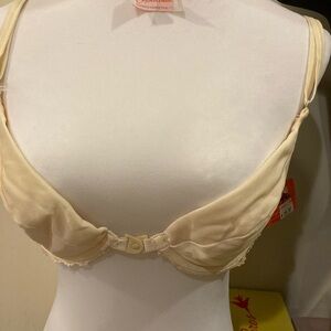 Jezebel 34C young look Bra beige push up pads # 267 ,halter , cross back new